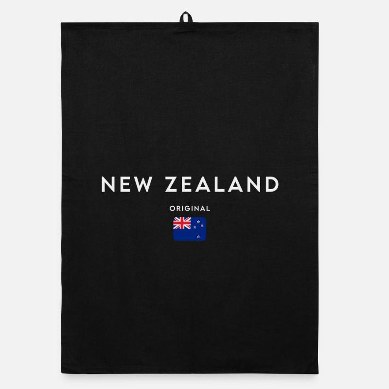 Drapeau de la Nouvelle-Zélande - Torchon bio - noir