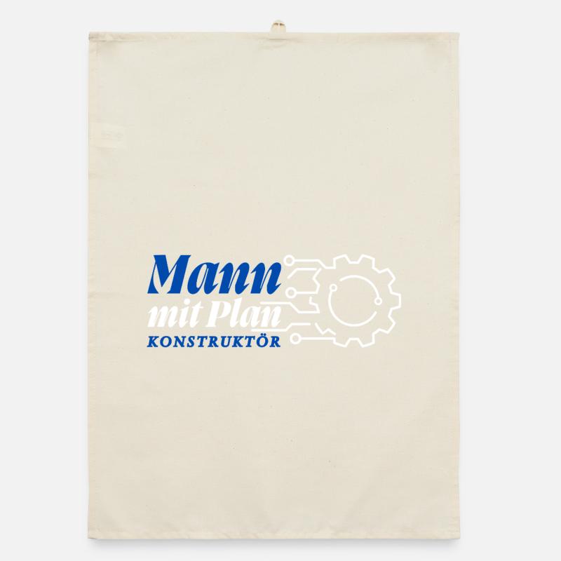 Mann mit Plan - Konstruktör, Konstrukteur Organic Geschirrtuch
