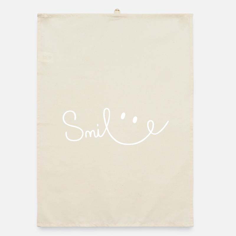 Smile Sourire Script Brush Torchon bio