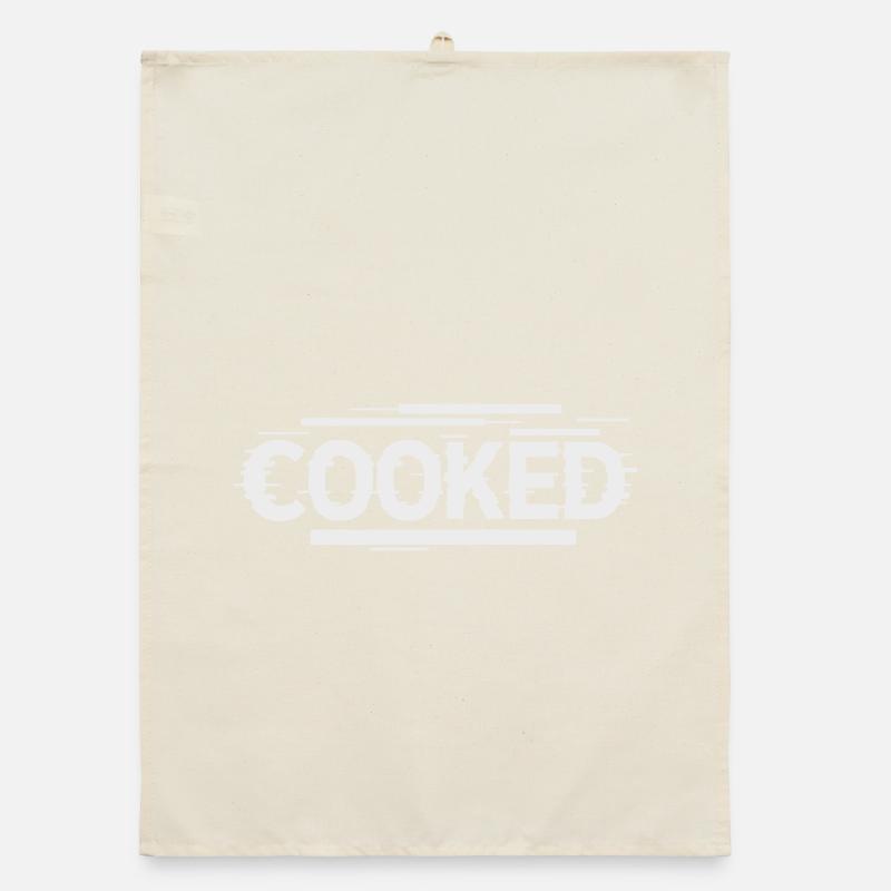 Cooked - Self-Ironic Font Organic dish towel