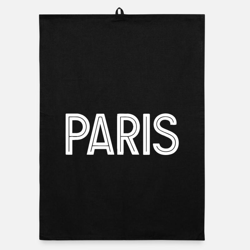 Paris White Geometric Typography Organic dish towel