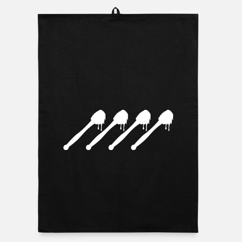 Honey Spoon Drawing Organic dish towel