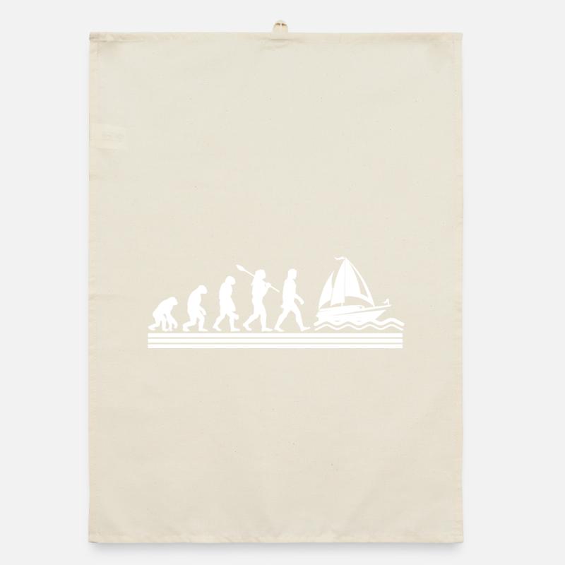 Sailing Sailor Sailboat Evolution Organic dish towel