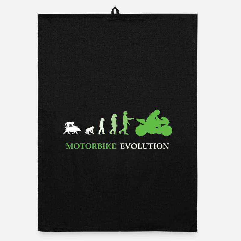 Motorbike Evolution - Motorradfahrer Organic Geschirrtuch