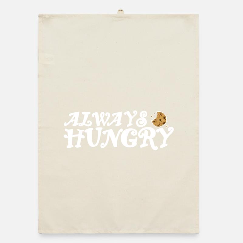 Always hungry helles Design Organic Geschirrtuch