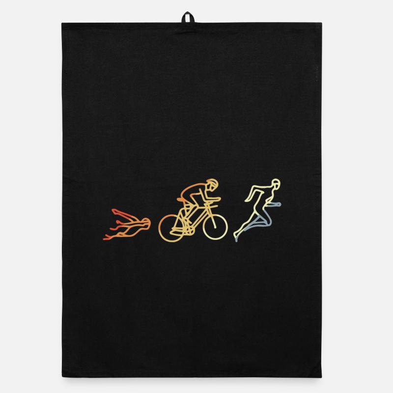 Triathlet Vintage Stil Organic Geschirrtuch