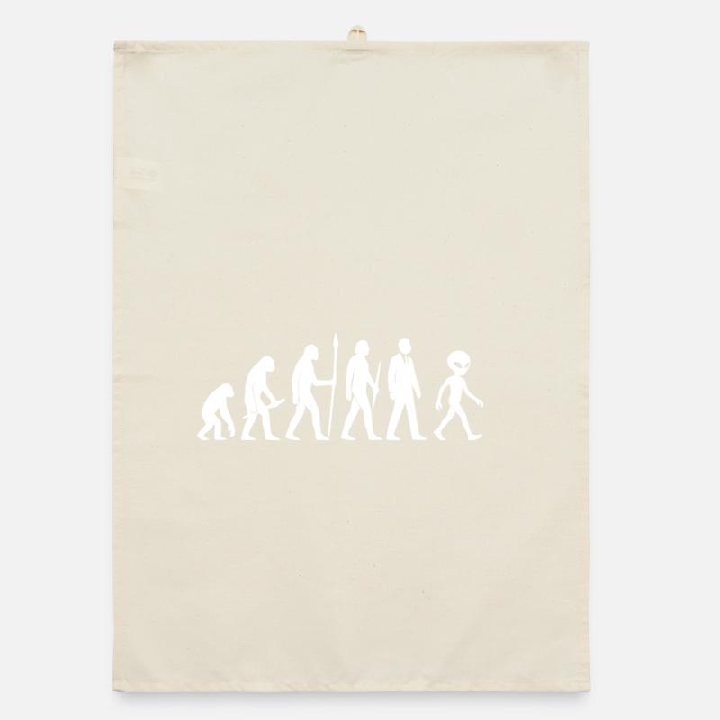 From Ape to Alien – Evolution Reloaded Organic dish towel