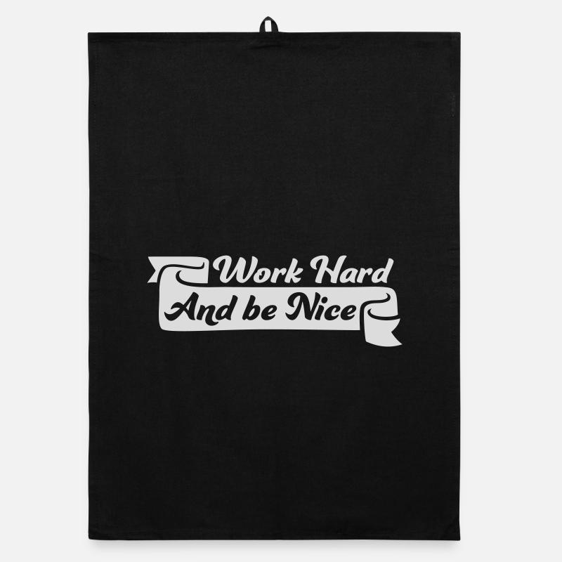 Work Hard Be Nice Motivation Positiver Geist Zitat Organic Geschirrtuch