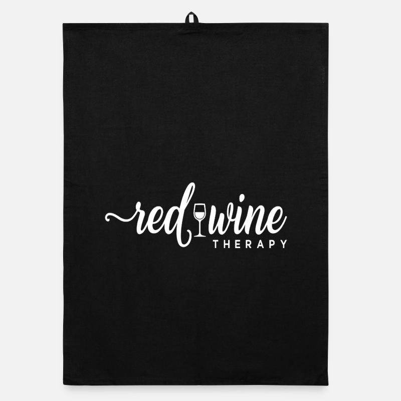 Red Wine Therapy Wine Saying Relaxation Organic dish towel