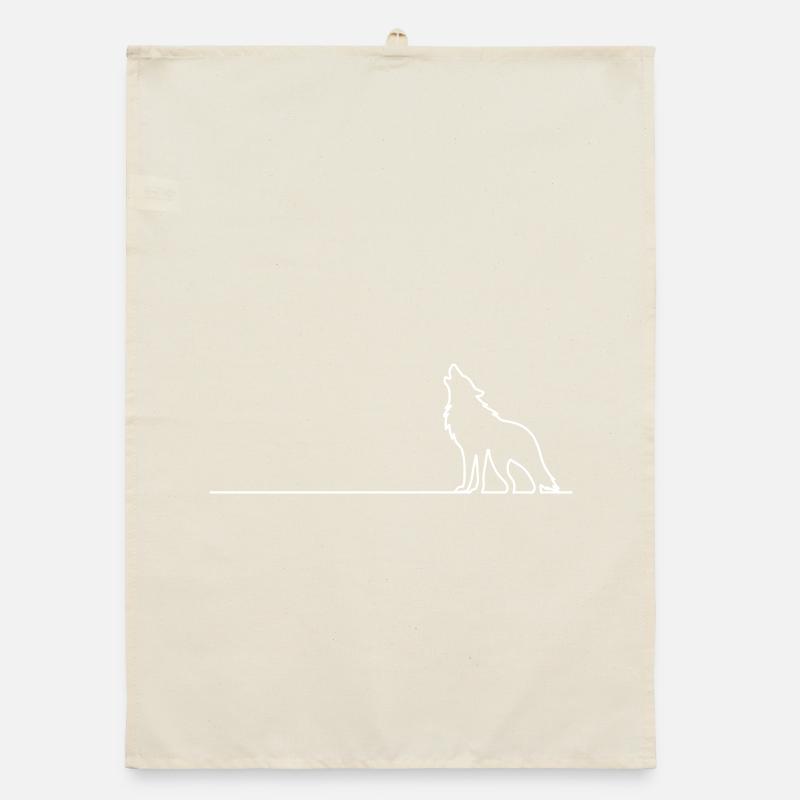 Wolf Outline Organic dish towel