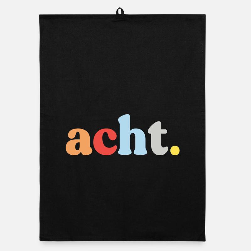8th Birthday Eight Retro Organic dish towel