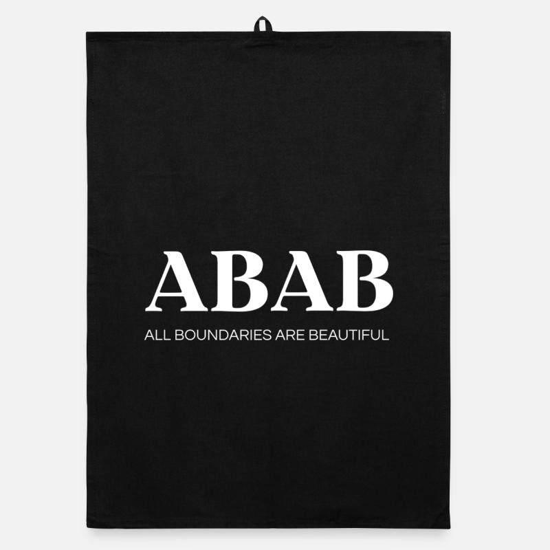 ABAB – Toutes les frontières sont belles (blanc) Torchon bio