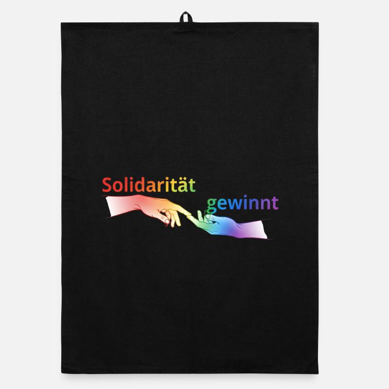Solidarität gewinnt Pride T-Shirt Regenbogen Organic Geschirrtuch