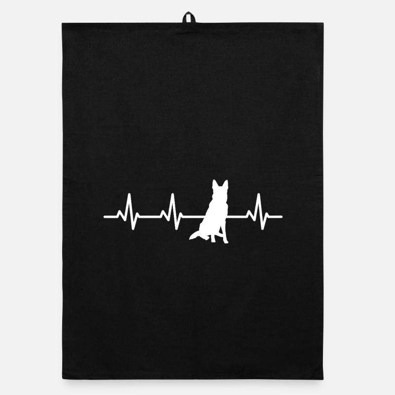 Schäferhund EKG Herzlinie Organic Geschirrtuch