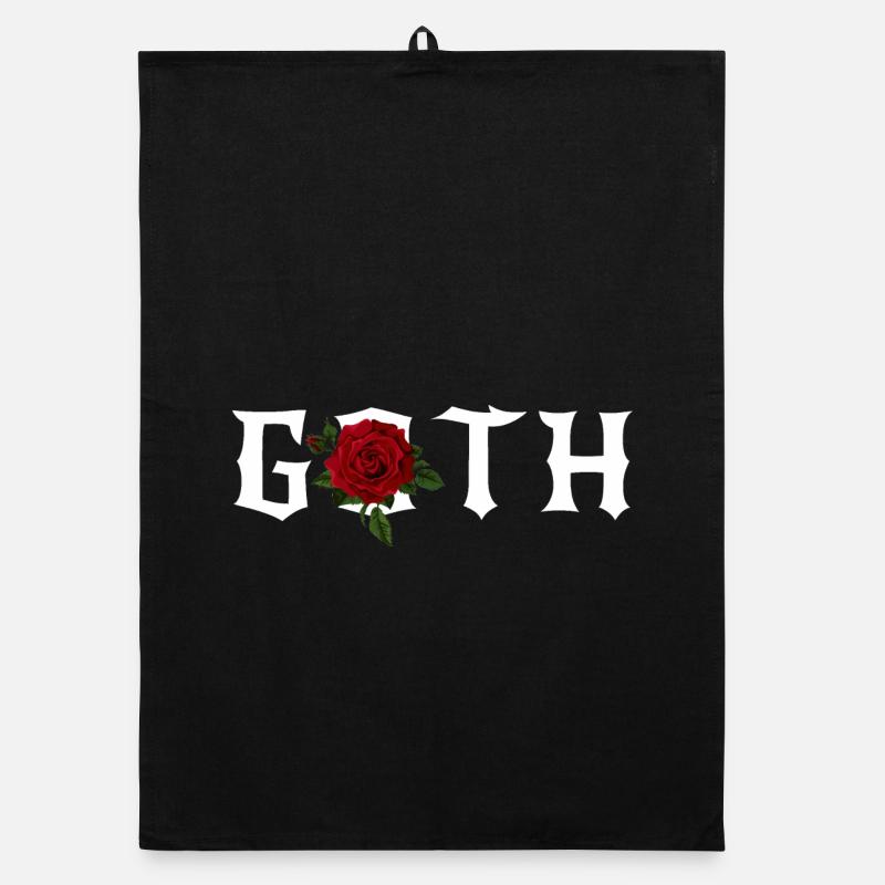 Gothic, Gothic-Thema mit roter Rose Organic Geschirrtuch