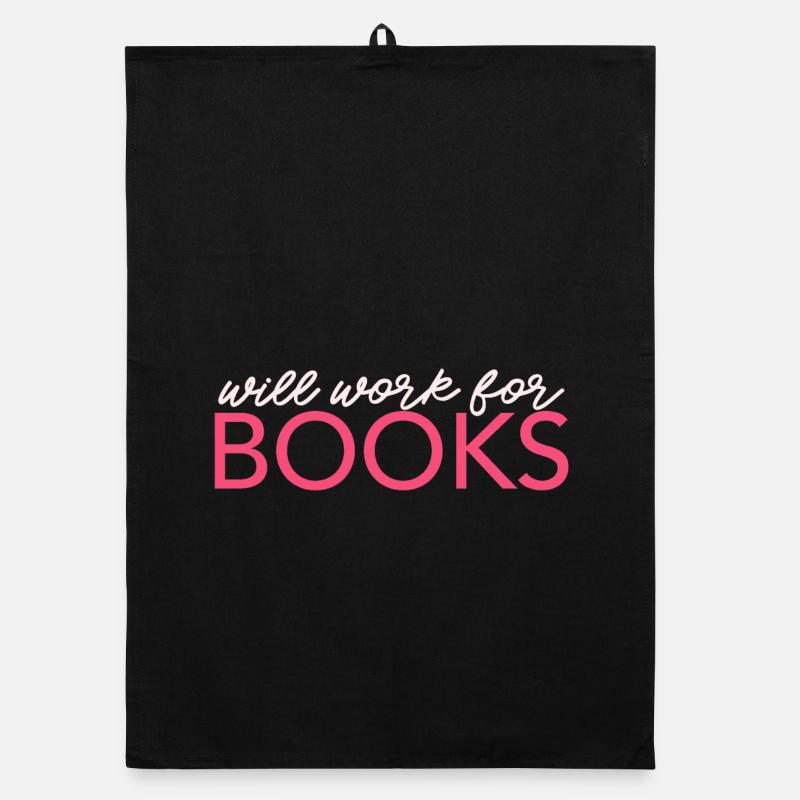 Will Work For Books Organic Geschirrtuch