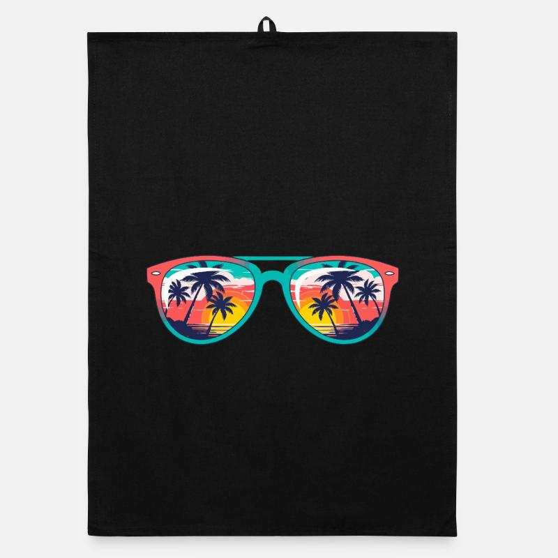 Sunset Palms Sunglasses  Organic dish towel