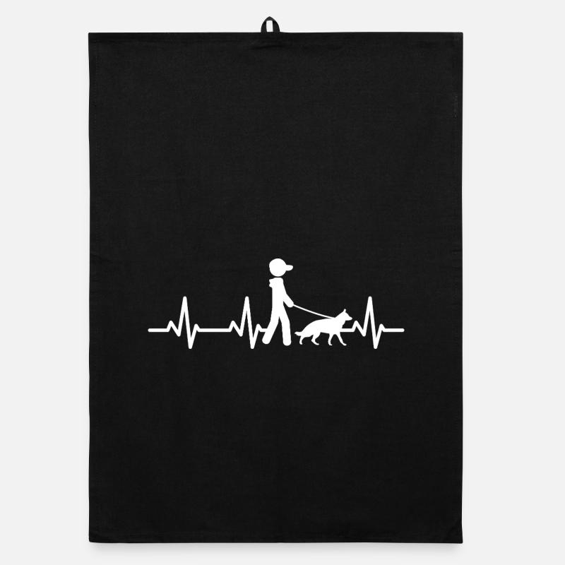 German Shepherd Heart Line Organic dish towel