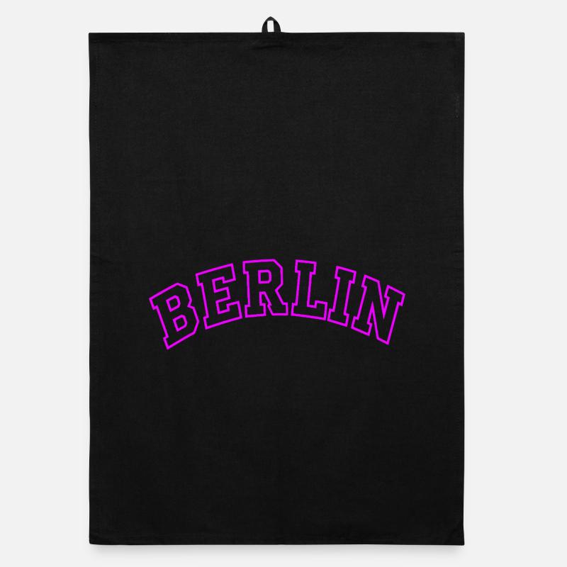 Neon Berlin Bow Typography Organic dish towel