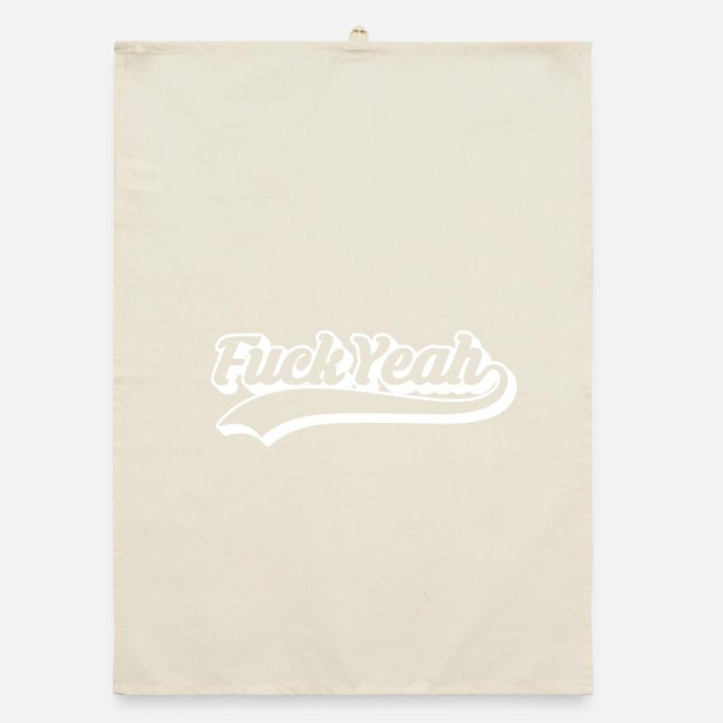 Retro Style 'Fuck Yeah' Script Organic dish towel