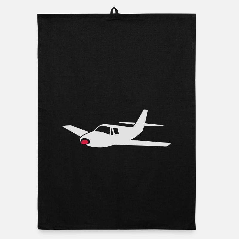 petit avion (couleur personnalisable!) - Torchon bio - noir