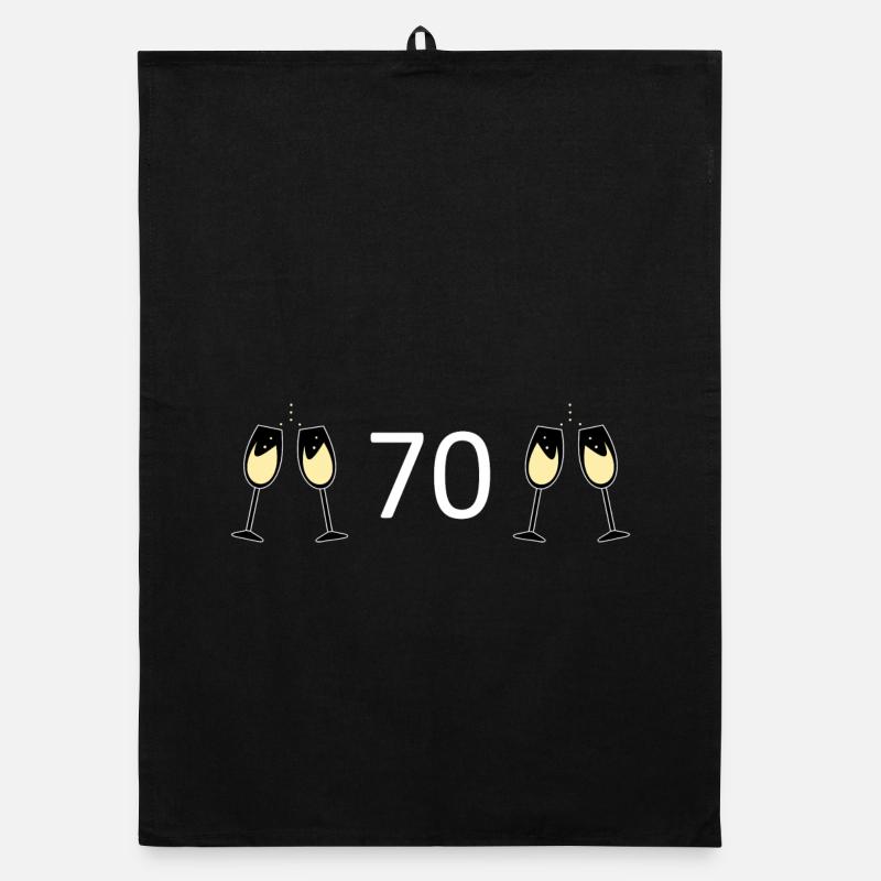 70th Birthday 70 Years Anniversary 70 Number 70 White Organic dish towel