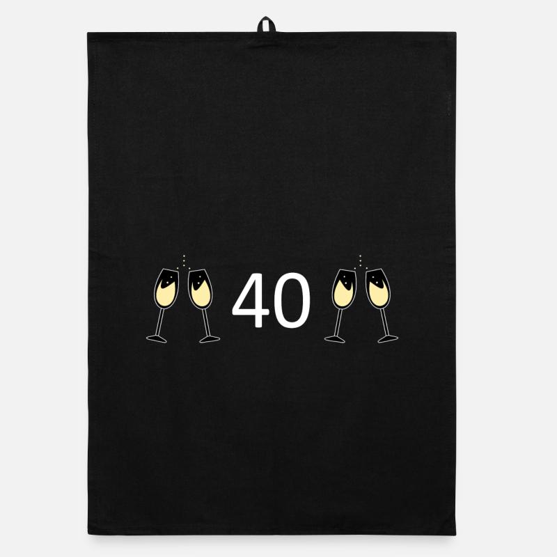 40e anniversaire 40 ans 40 numéro 40 blanc Torchon bio
