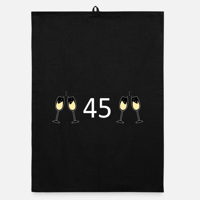 45e anniversaire 45e anniversaire 45 numéro 45 blanc Torchon bio