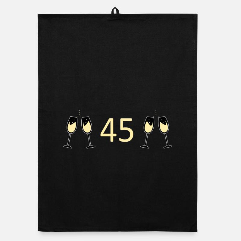 45e anniversaire 45e anniversaire 45 numéro 45 blanc Torchon bio