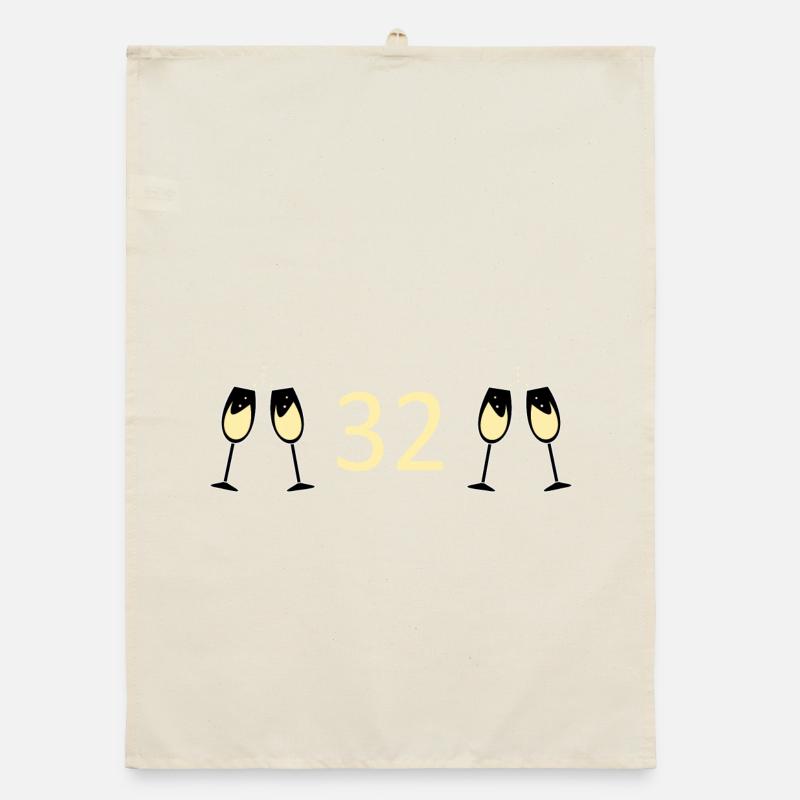 32e anniversaire 32 ans 32 ans numéro 32 Torchon bio