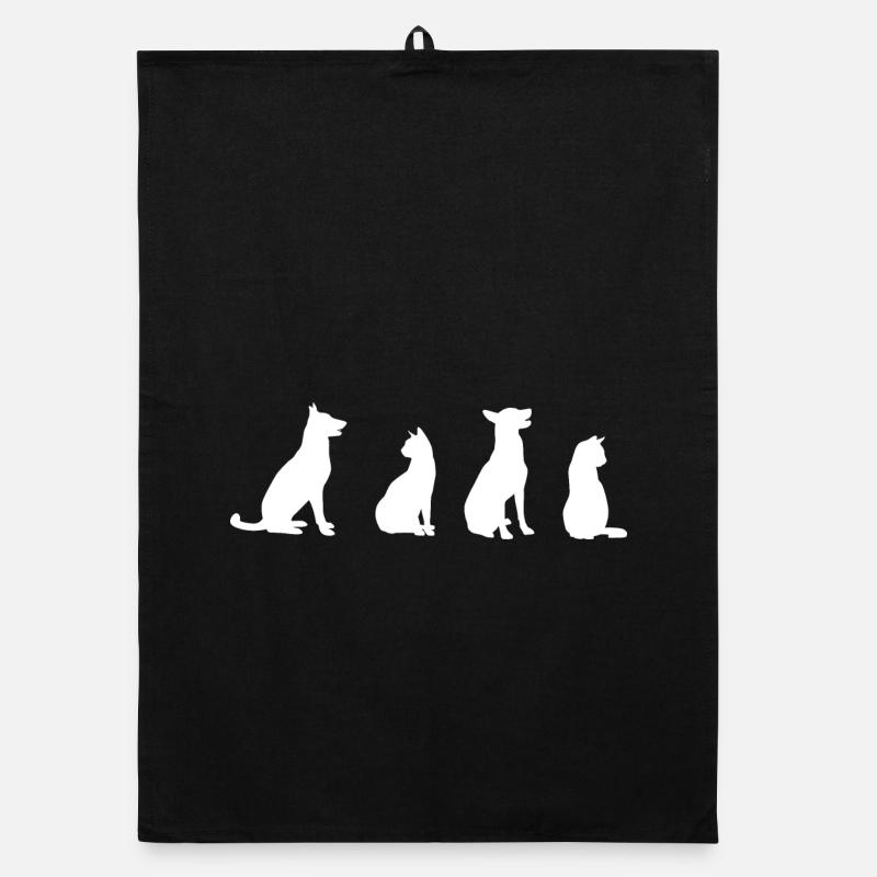 Dessin de chats et de chiens Torchon bio