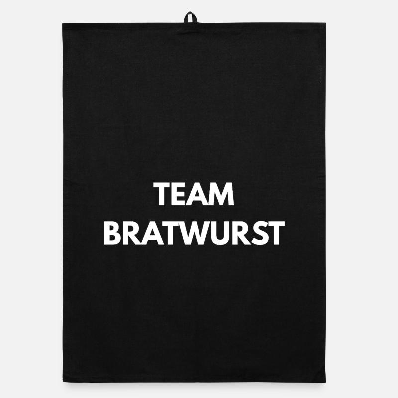 Team Bratwurst – Lustiger Spruch - Organic Geschirrtuch - Schwarz