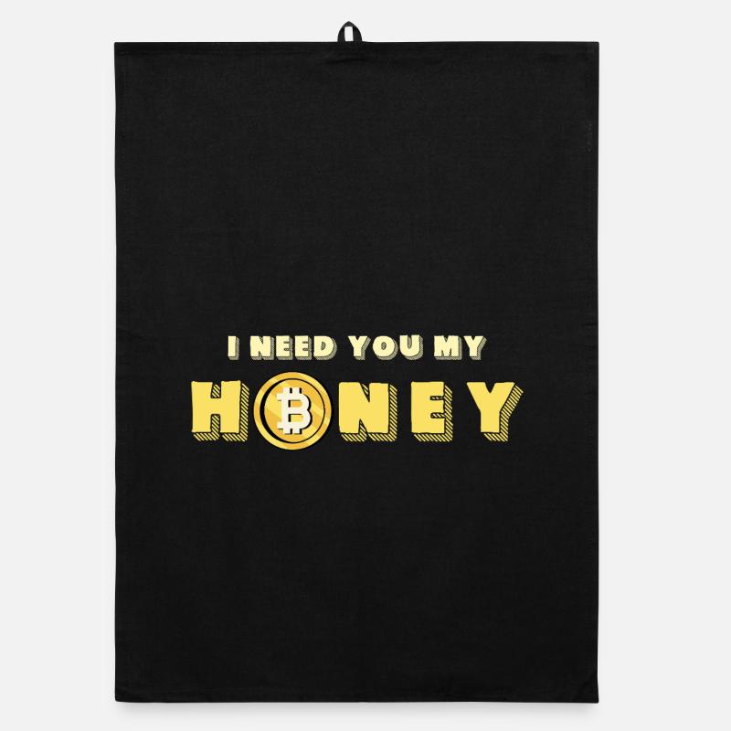 Honey et Bitcoin Design Torchon bio