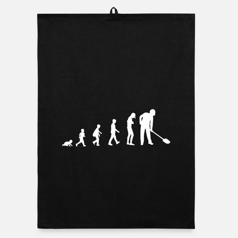 Evolution vom Baby zum Bauarbeiter Organic Geschirrtuch