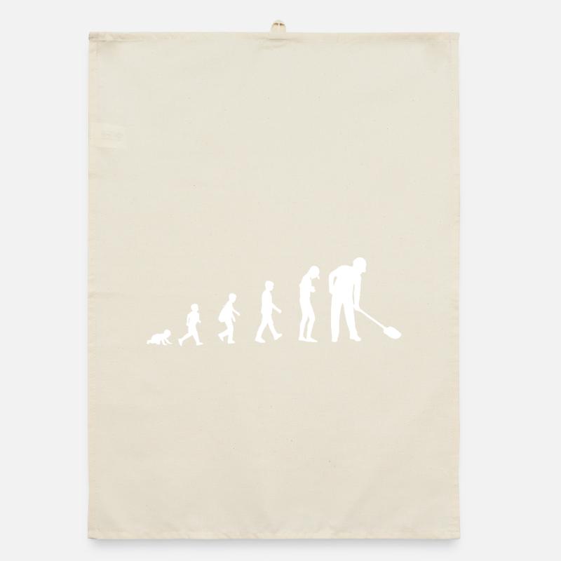 Evolution vom Baby zum Bauarbeiter Organic Geschirrtuch