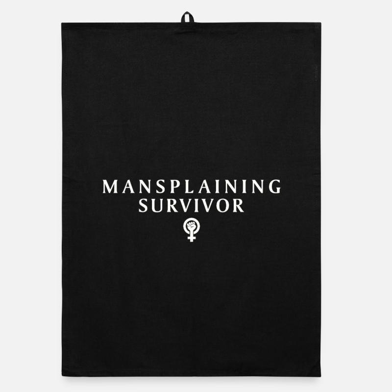 Feministisches Statement Mansplaining Survivor Organic Geschirrtuch