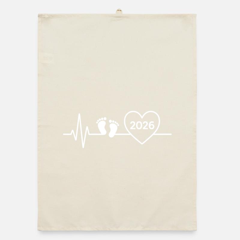 Baby 2026 Ankündigung des zukünftigen Babys, Mama oder Vaters Organic Geschirrtuch