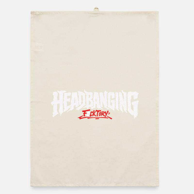Logo de headbanging blanc Torchon bio
