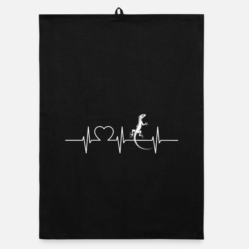 Eidechsen Eidechse - Organic Geschirrtuch - Schwarz