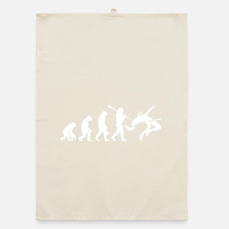 Hochsprung-Evolution-Athleten-Silhouetten-Kunst Organic Geschirrtuch