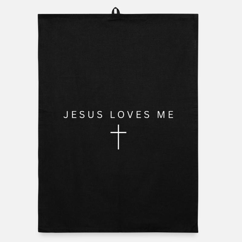 Conception de croix de Jésus m’aime Torchon bio