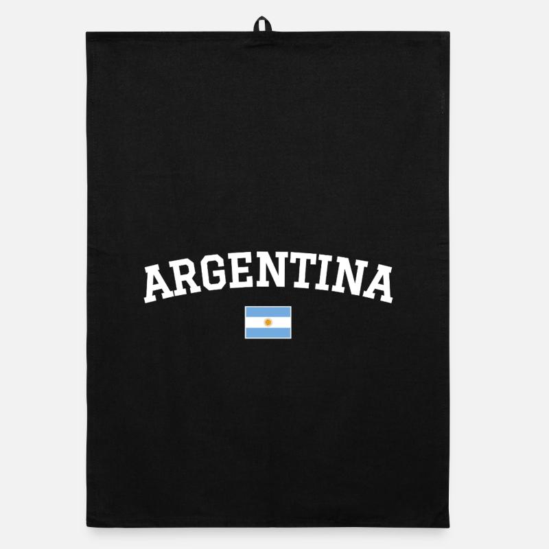 Drapeau argentin Dessin blanc Torchon bio