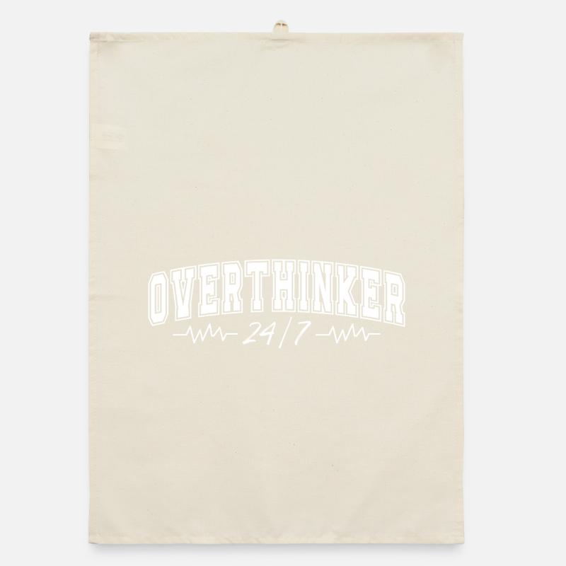 Overthinker 24h/7 Cadeau Overthinker Heartbeat Overthinker Torchon bio