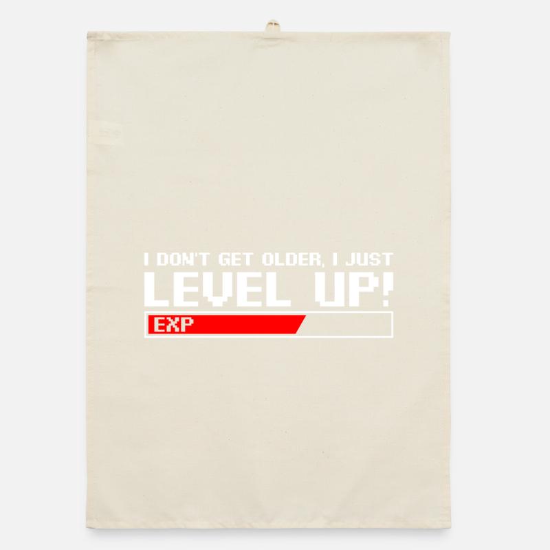 Retro Level Up Pixel Tee Organic dish towel