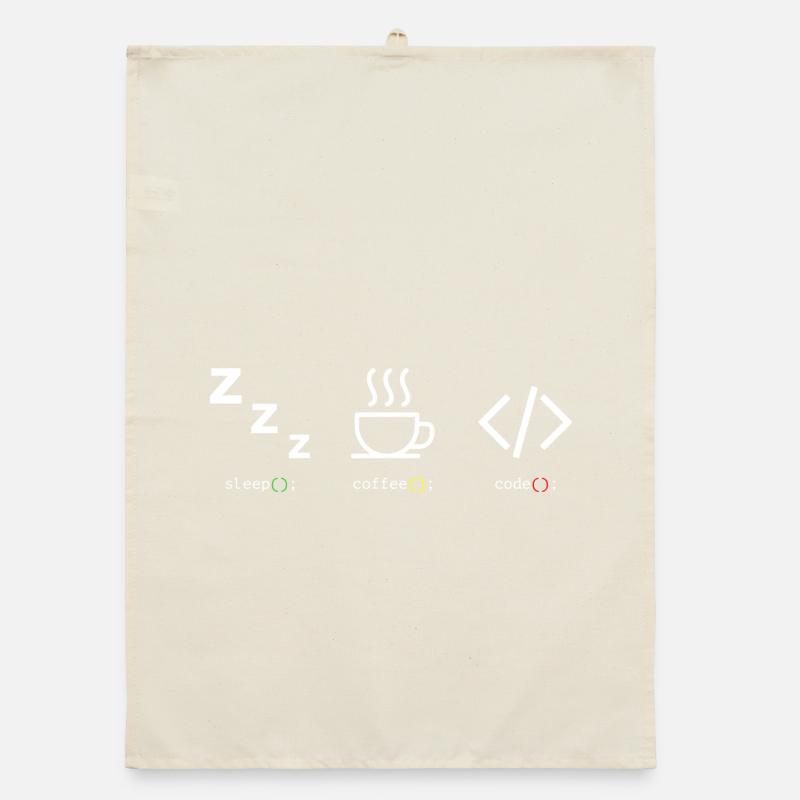 Code Kaffee Schlaf Trio Organic Geschirrtuch