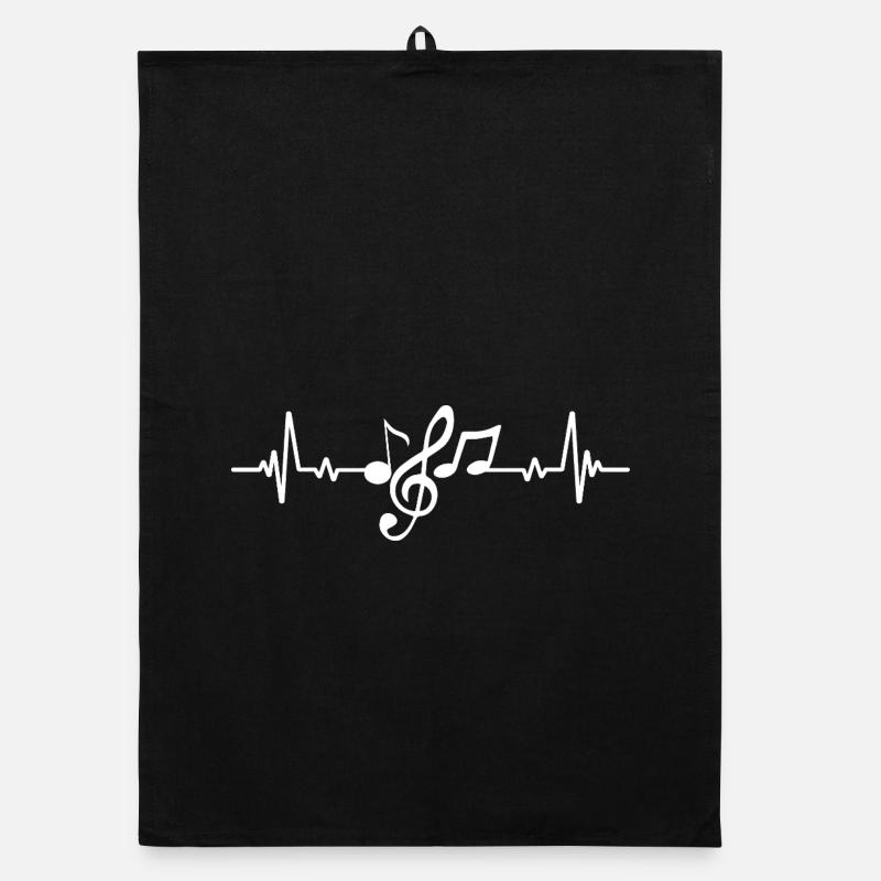 Musical Heartbeat Pattern Design Organic dish towel