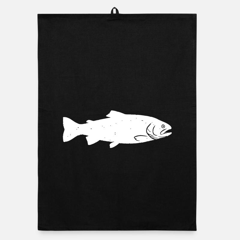Silhouette de truite et truite pêche à la mouche sauvage Torchon bio