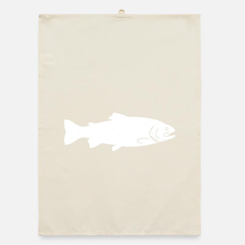Forelle Forellen Silhouette wilde fliegenfischen Organic Geschirrtuch