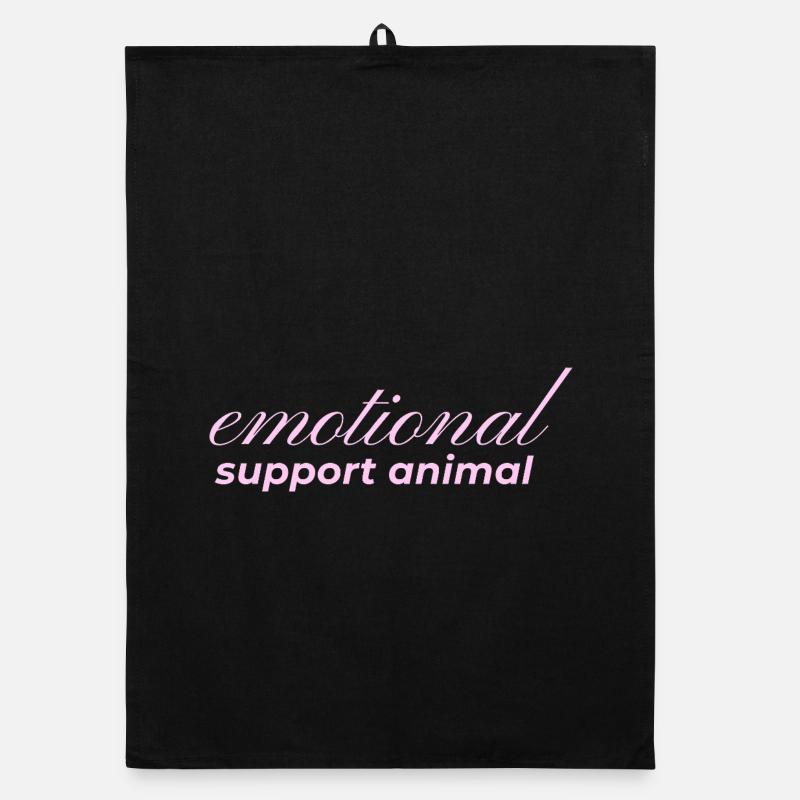 Emotional Support Animal - Organic Geschirrtuch - Schwarz