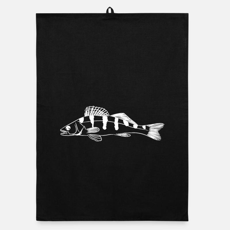 Zander Graphic – Angler Line-Art Design Organic dish towel